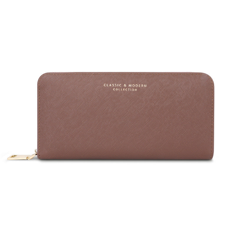 Wallet Fashion Women's Long Cross Pattern Zipper