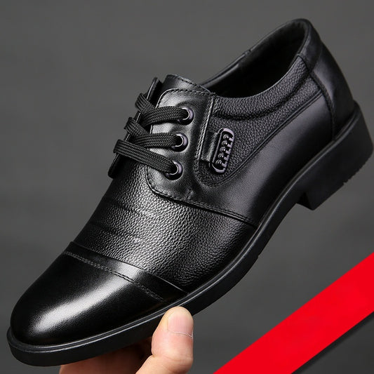 New All-matching Lace-up Leather Shoes Men