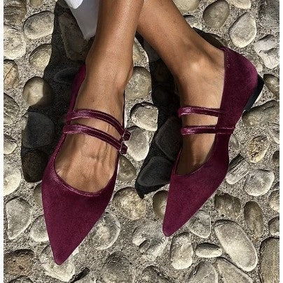 Pointed Lolita Low Heel Chunky Heel Buckle Plus Size Women's Fashion Shallow Mouth List