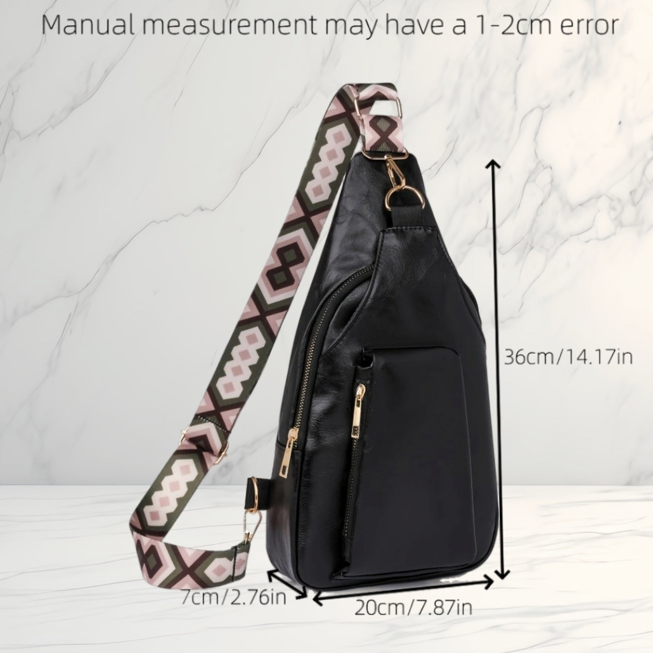 Diagonal Shoulder Bag PU Simple Texture Large Capacity Fashionable Commuting Women's Bag High-end Retro Chest Bag