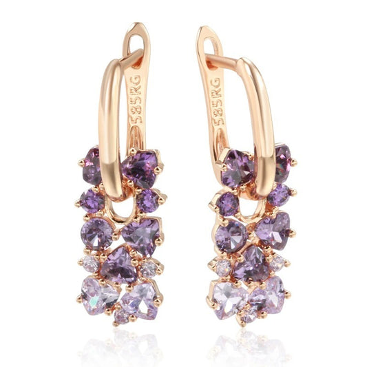 Refined Small Simple Geometric Square Zircon Earrings