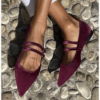 Pointed Lolita Low Heel Chunky Heel Buckle Plus Size Women's Fashion Shallow Mouth List