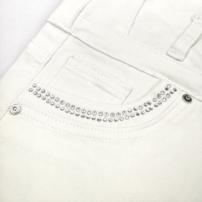 White High Waist Button Shorts Slim Fit Stretch Denim Bling Pocket Hot Girl Summer Look Club Chic Curve Flattering Pants For Women Forbidden Platform - Temu