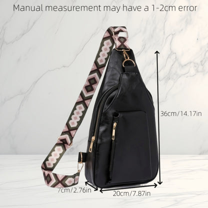 Diagonal Shoulder Bag PU Simple Texture Large Capacity Fashionable Commuting Women's Bag High-end Retro Chest Bag