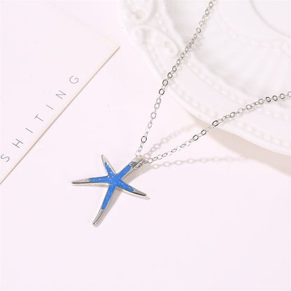 European And American New Starfish Pendant Fashion Simple Cute Starfish Women's Necklace