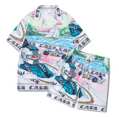 Beach Men And Women Short Sleeve Shirt Outfit
