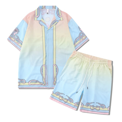 Beach Men And Women Short Sleeve Shirt Outfit