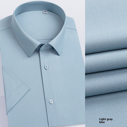 Men's Long-sleeved Mulberry Silk Non-ironing Business Clothing Micro-elastic Casual Shirt