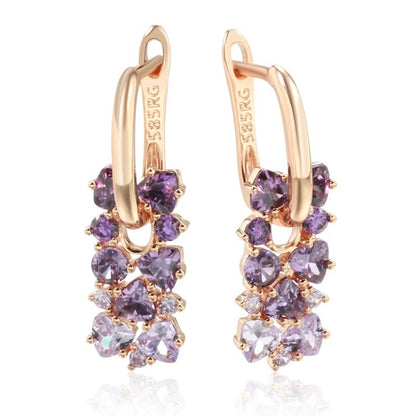 Refined Small Simple Geometric Square Zircon Earrings