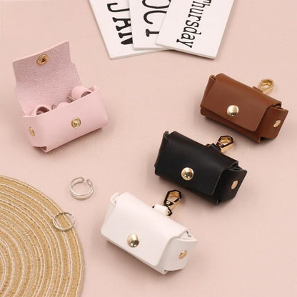 Creative Solid Color Leather Ring Storage Bag